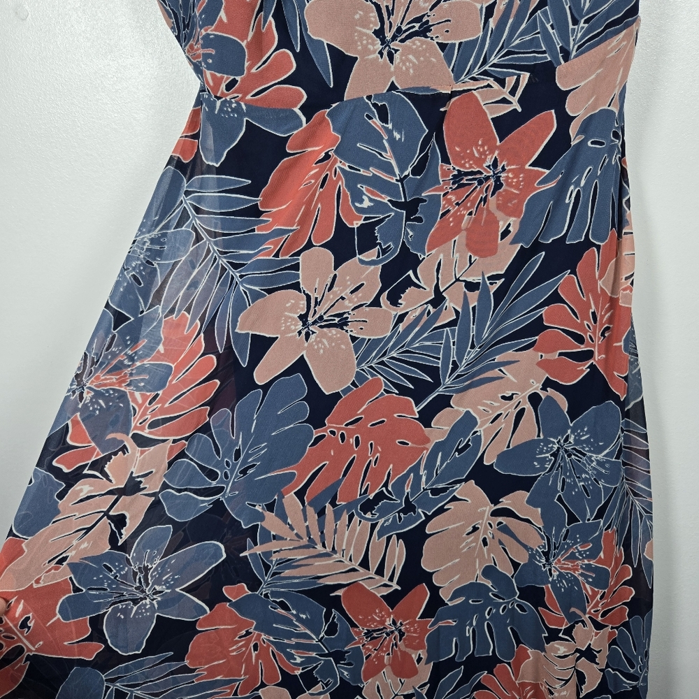 Lulus Fragrant Blooms Navy Blue Pink Tropical Floral Print Maxi Dress Size Small - Picture 6 of 16
